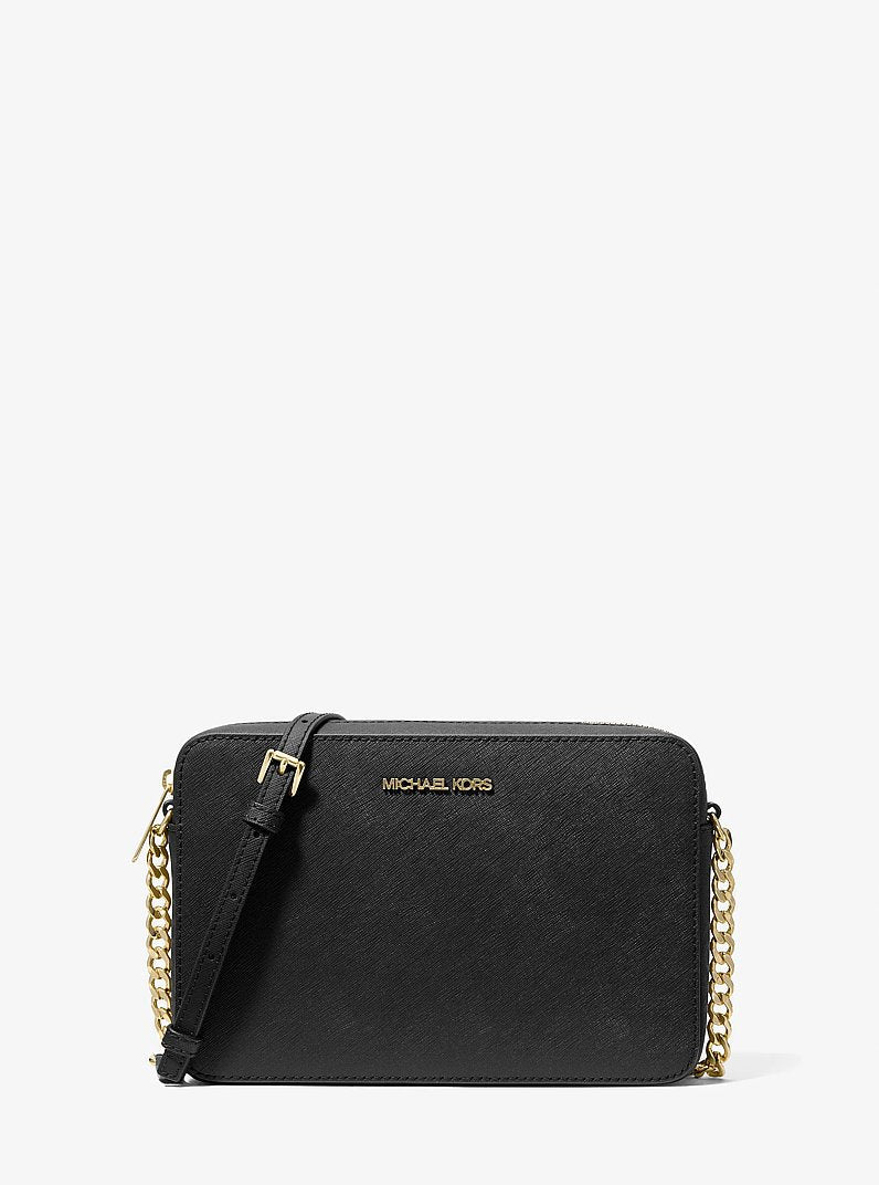 Borsa Michael Kors Jet Set a tracolla in pelle Saffiano nera, selezione Vanity
