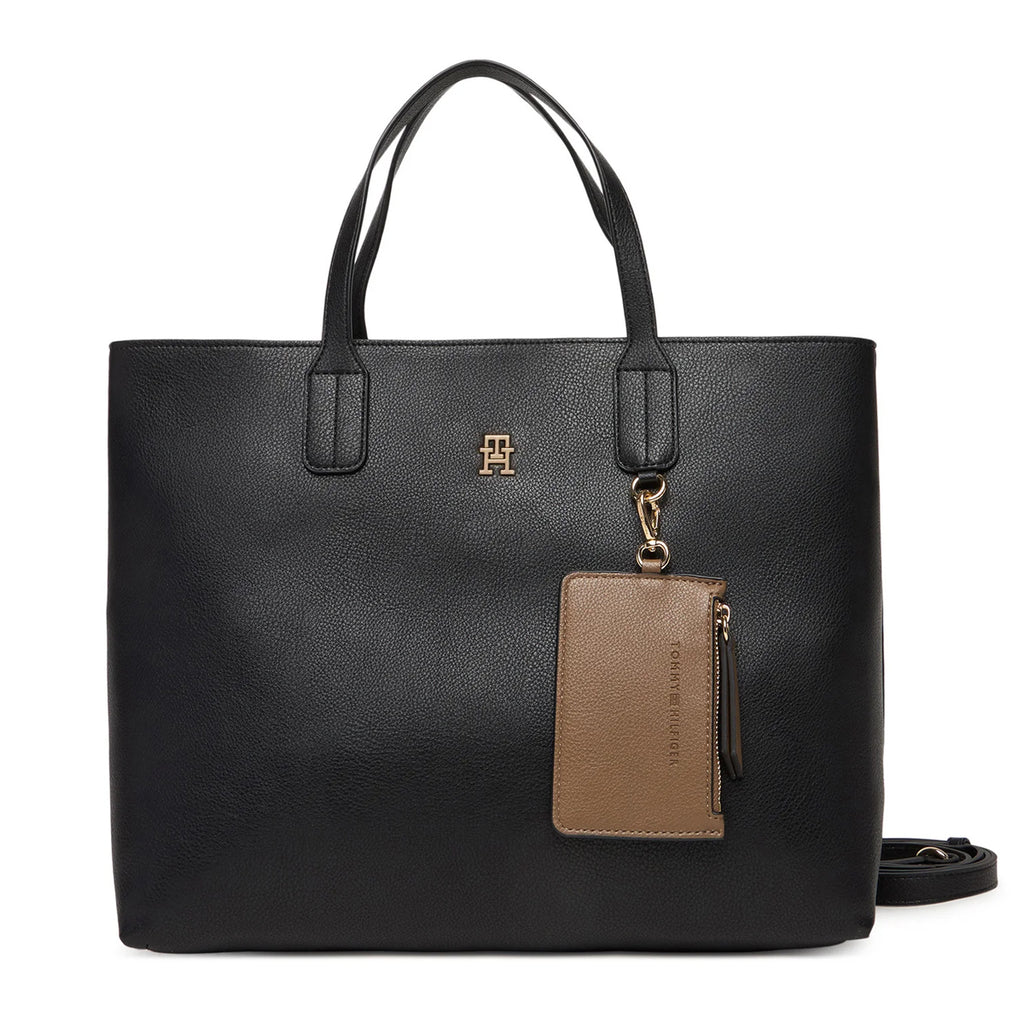 Tommy Hilfiger TH Icon Satchel – Borsa Shopper Donna Nera con Tracolla