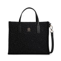 Tommy Hilfiger TH City Mini Tote Piccola – Borsa Donna Nera in Nylon con Tracolla