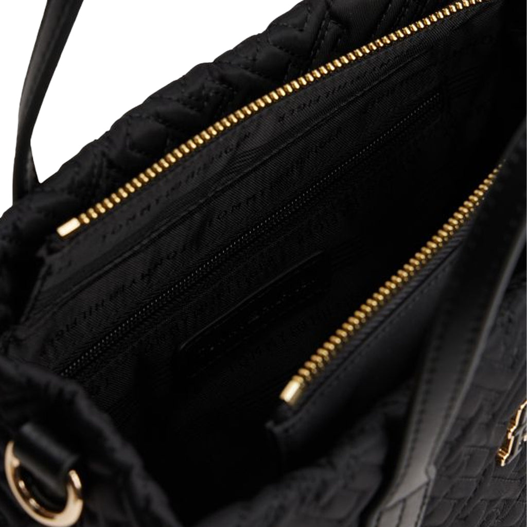 Tommy Hilfiger TH City Mini Tote Piccola – Borsa Donna Nera in Nylon con Tracolla