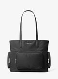 Michael Kors Khai tote grande in nylon nero – vista frontale