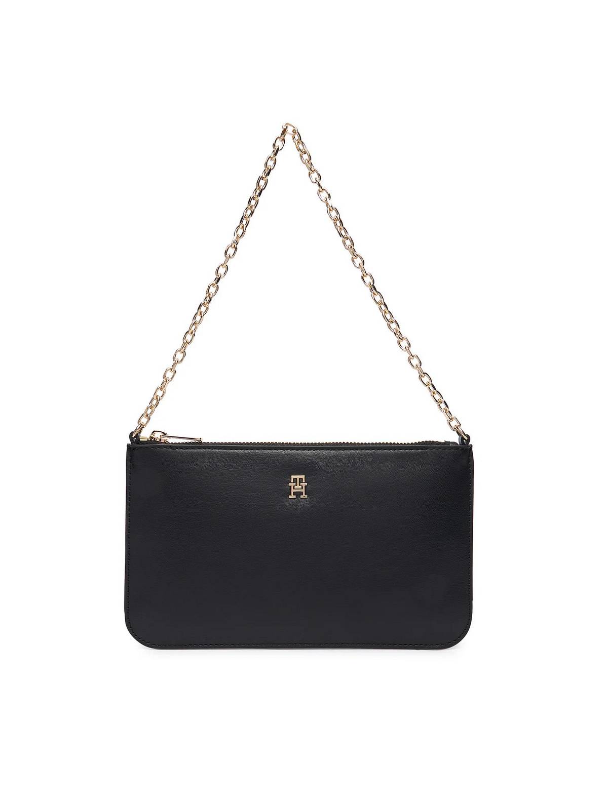 Tommy Hilfiger TH Icon Chain – Pochette Donna Nera con Catena Dorata