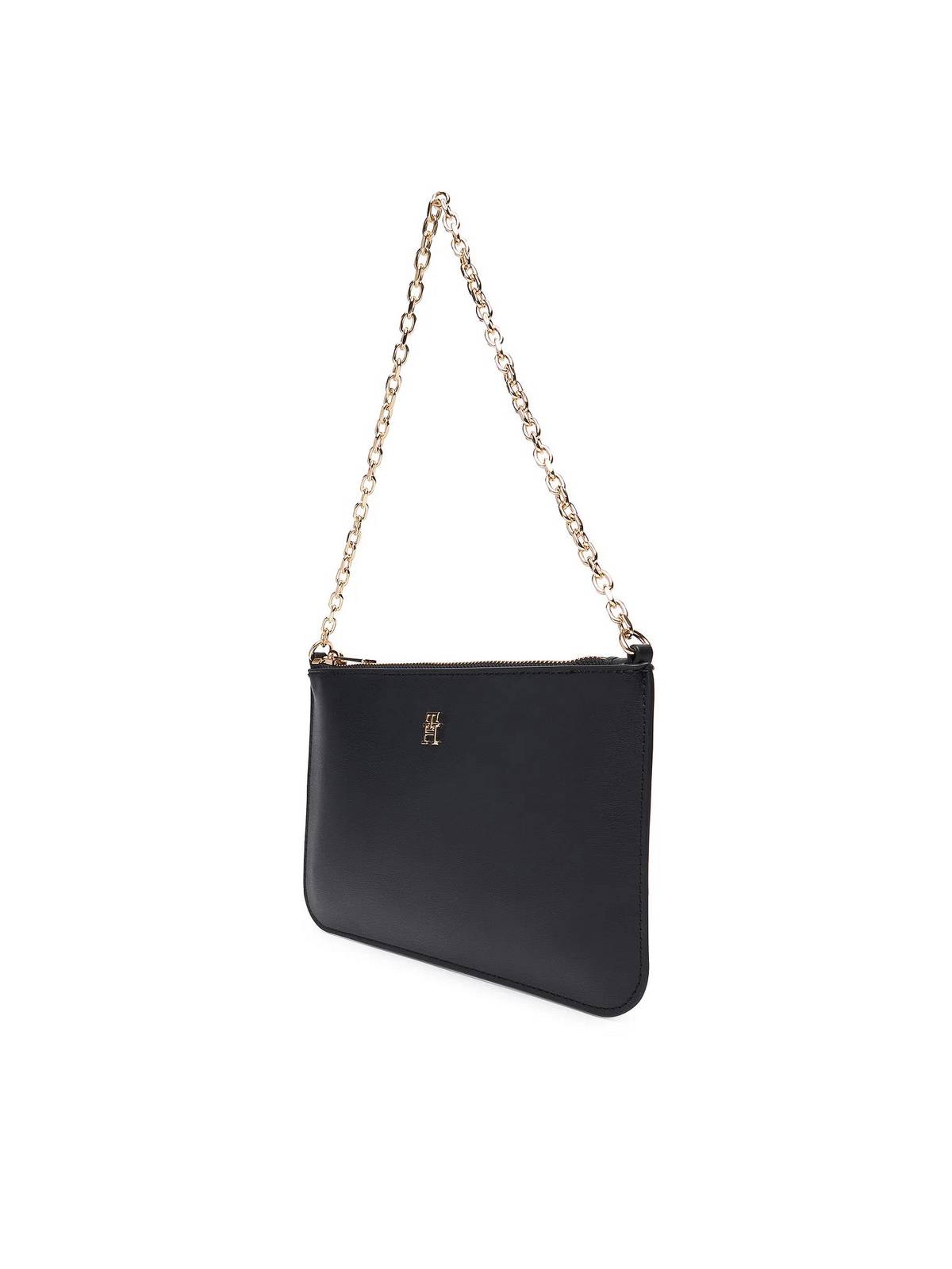 Tommy Hilfiger TH Icon Chain – Pochette Donna Nera con Catena Dorata