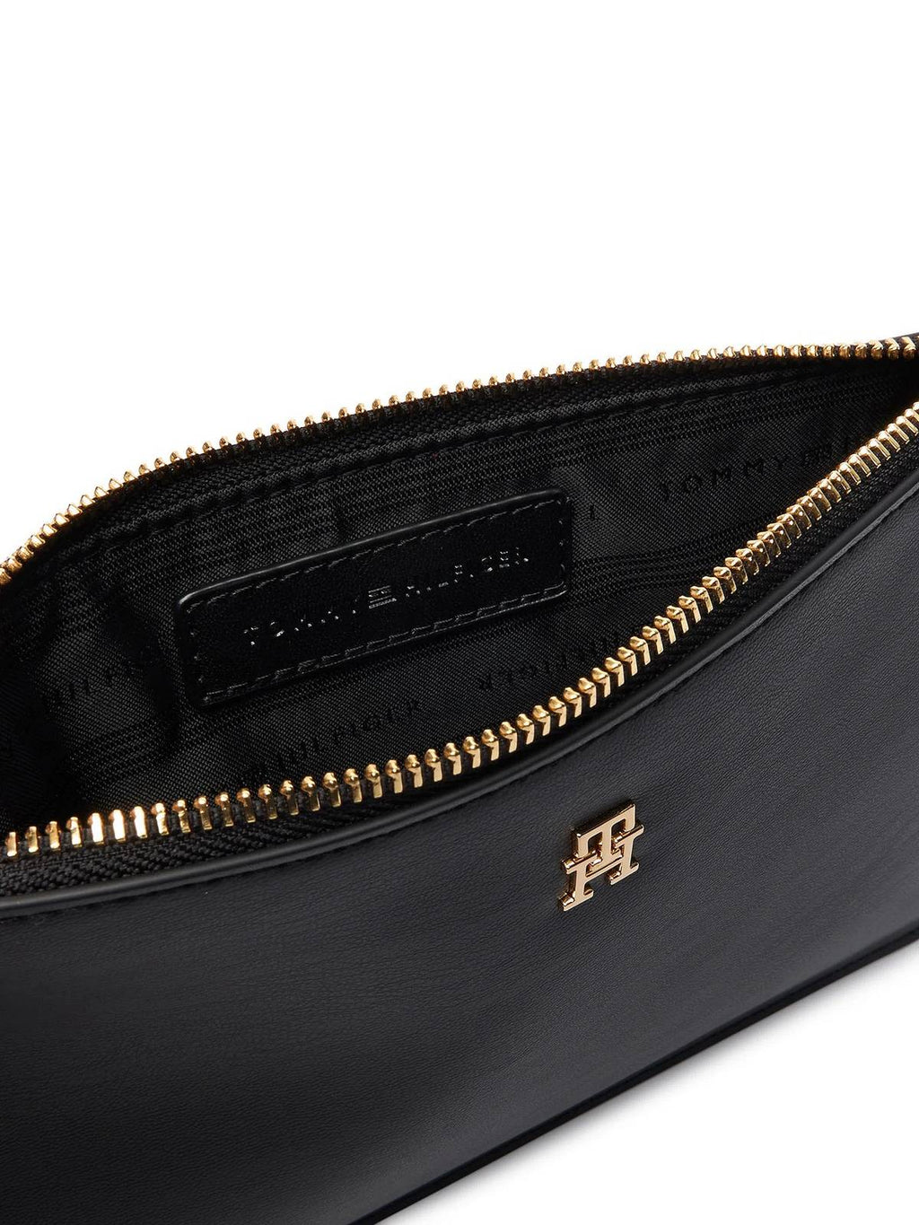 Tommy Hilfiger TH Icon Chain – Pochette Donna Nera con Catena Dorata