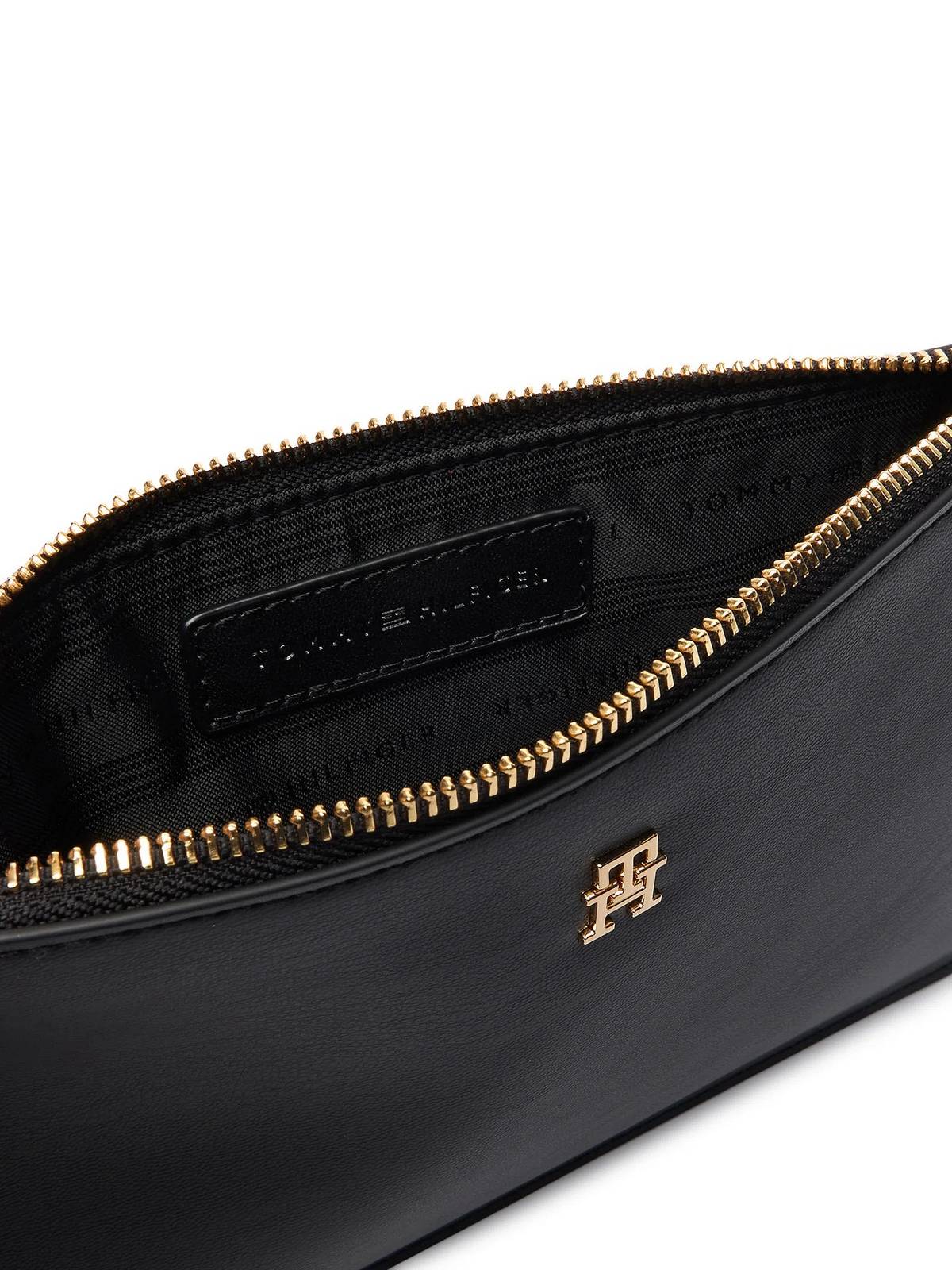 Tommy Hilfiger TH Icon Chain – Pochette Donna Nera con Catena Dorata