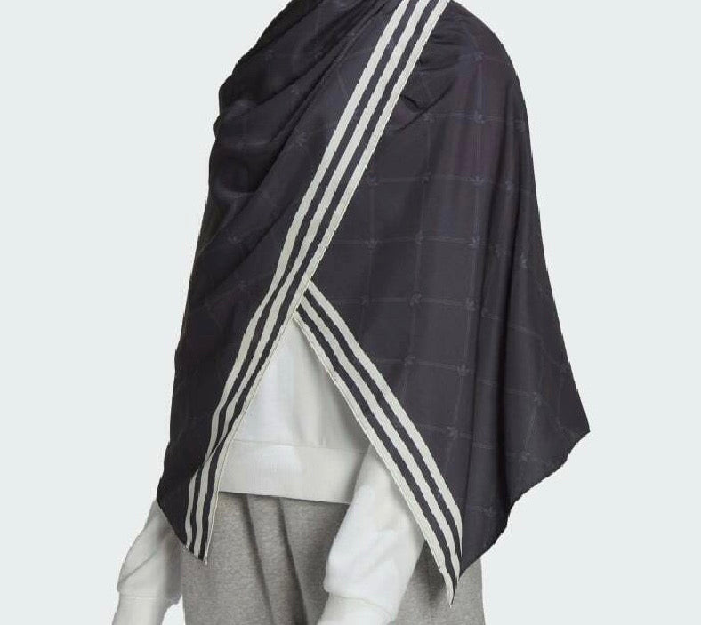 Foulard Adidas Originals Nero Unisex con Trifogli e 3 Strisce