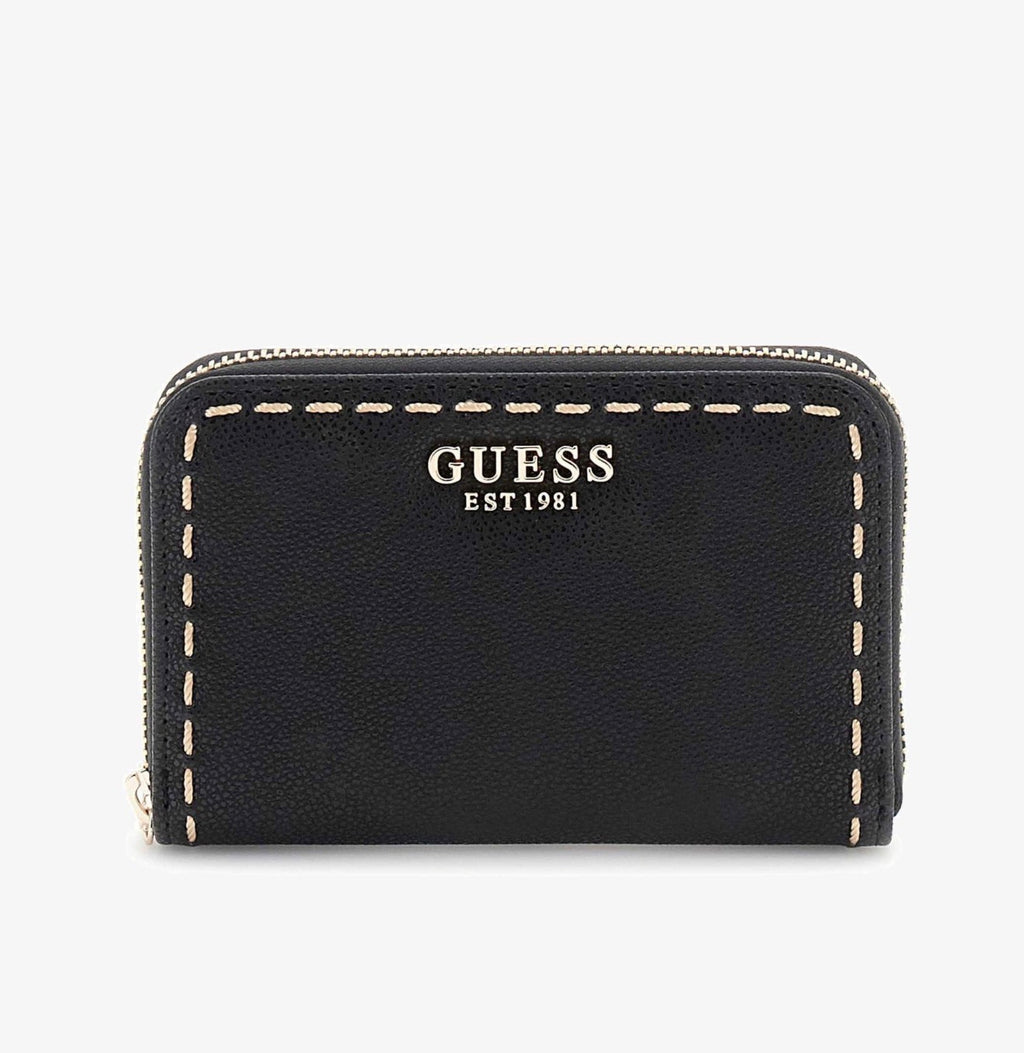 GUESS Nastra | Portafoglio Nero con Logo Dorato