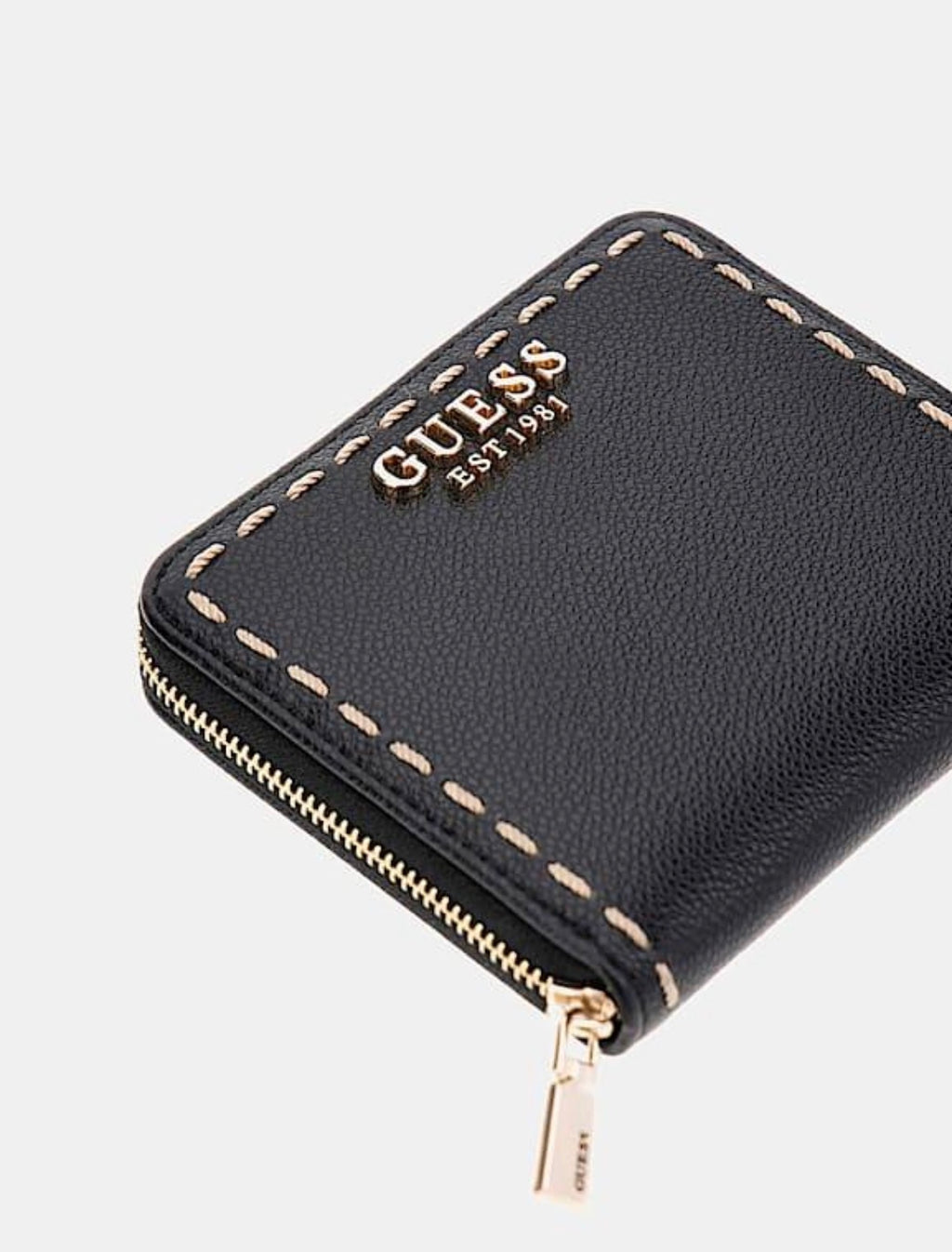 GUESS Nastra | Portafoglio Nero con Logo Dorato
