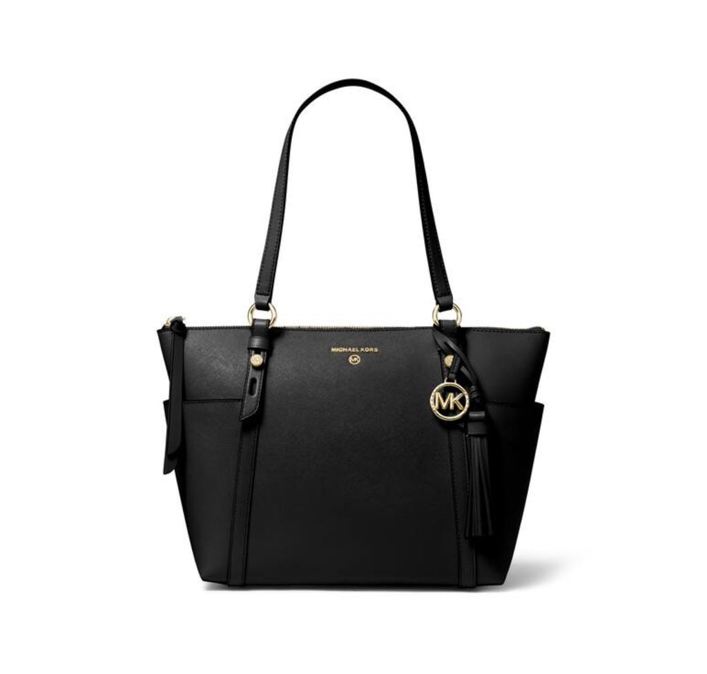 Borsa Michael Kors Shopper Nera con Logo e Nappina