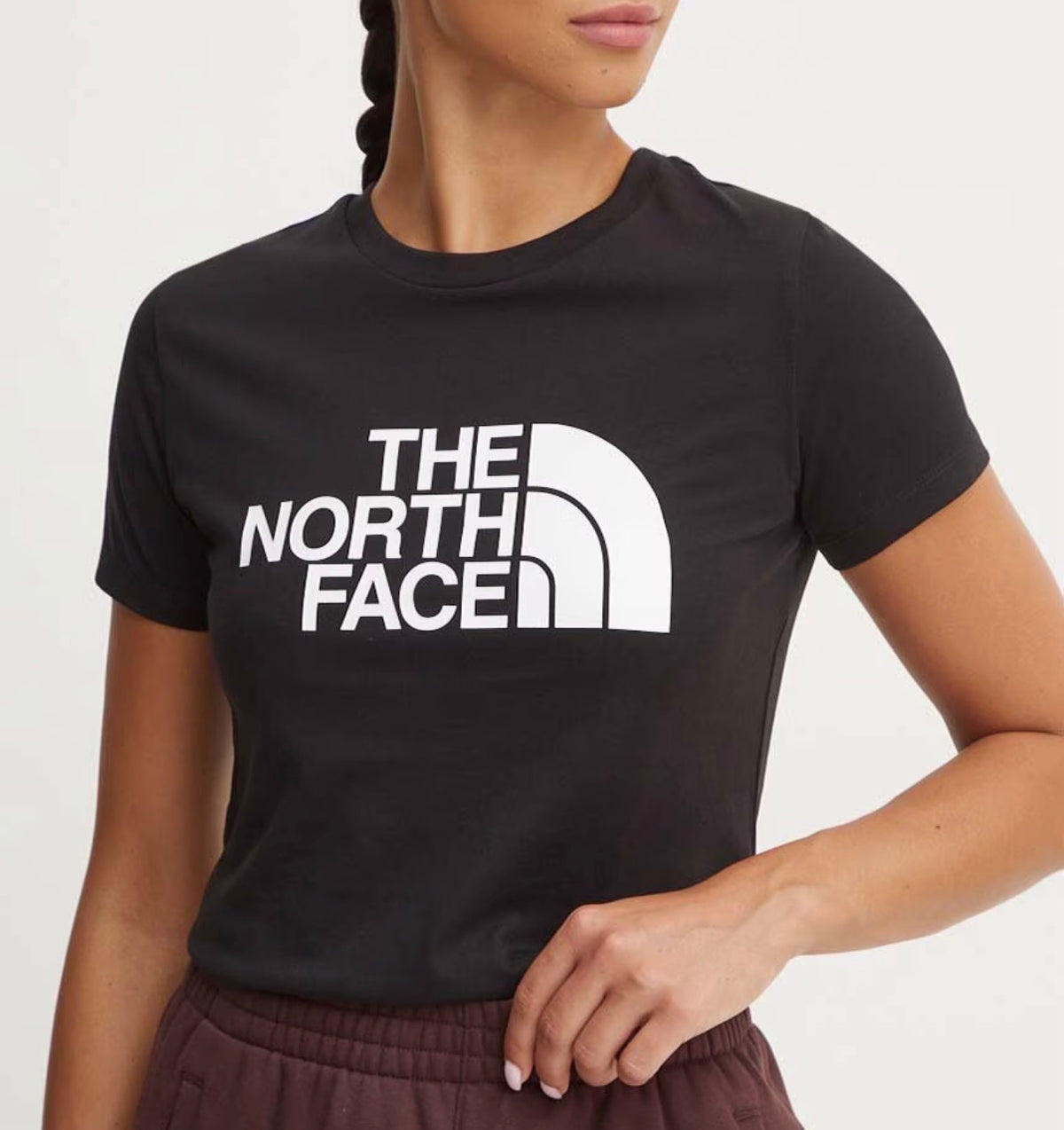 The North Face T-Shirt Donna Nera con Logo Bianco