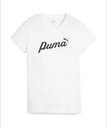 Puma T-Shirt Donna Bianca con Logo Script Nero