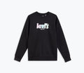 Levi’s Felpa Donna Nera Girocollo con Logo Multicolor