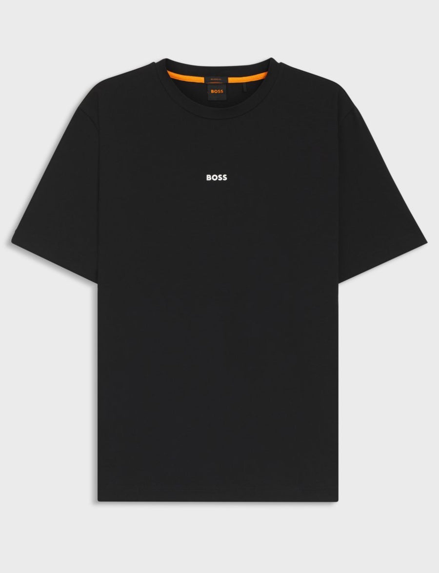 BOSS T-Shirt Uomo Nera con Logo Minimal