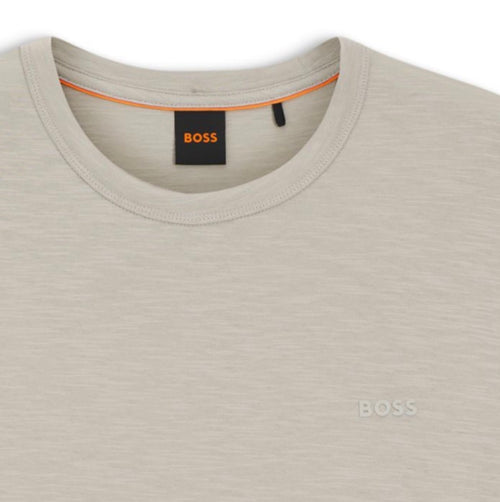 BOSS T-Shirt Uomo Beige con Logo Tono su Tono