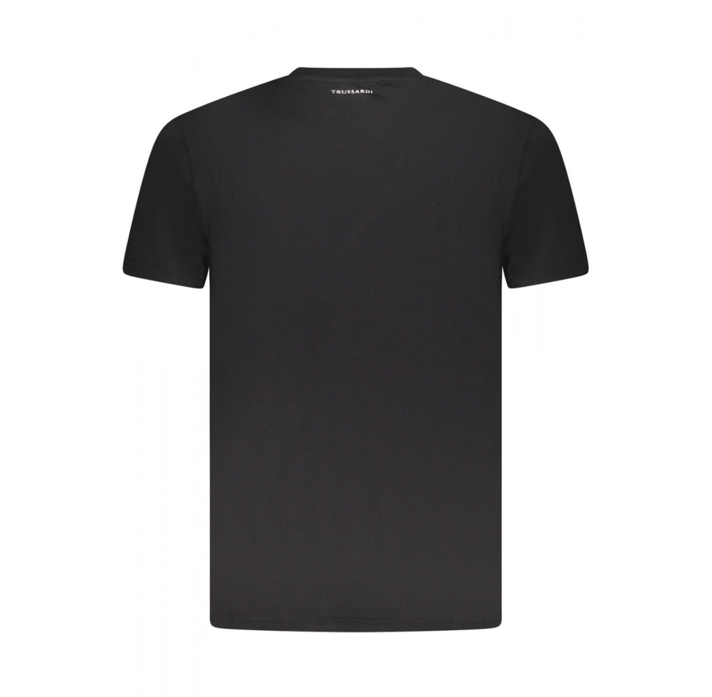 Trussardi T-Shirt Uomo Nera con Maxi Logo Levriero