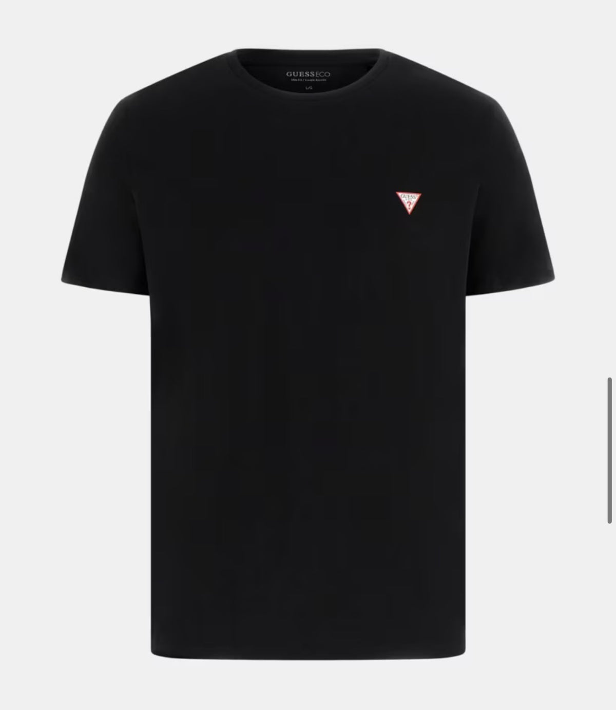 Guess T-Shirt Uomo Nera con Logo Triangolo