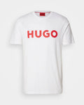 HUGO T-Shirt Uomo Bianca con Logo Rosso