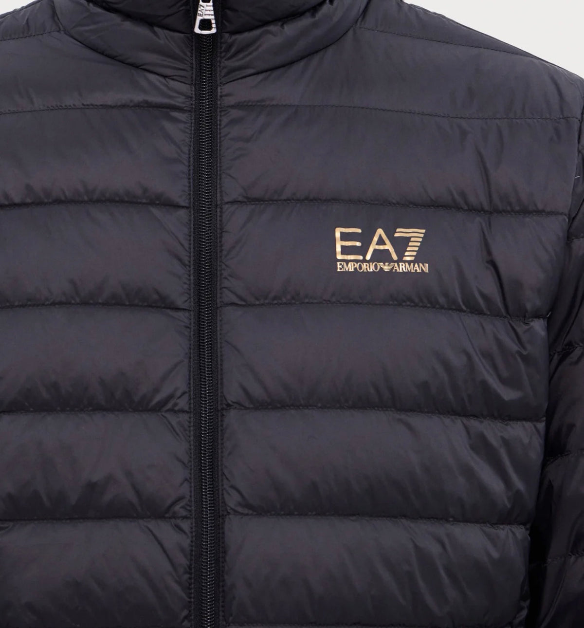 EA7 Emporio Armani Piumino Uomo Nero con Logo Oro