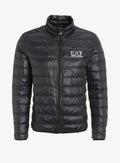 EA7 Emporio Armani Piumino Uomo Nero Lucido con Logo argento
