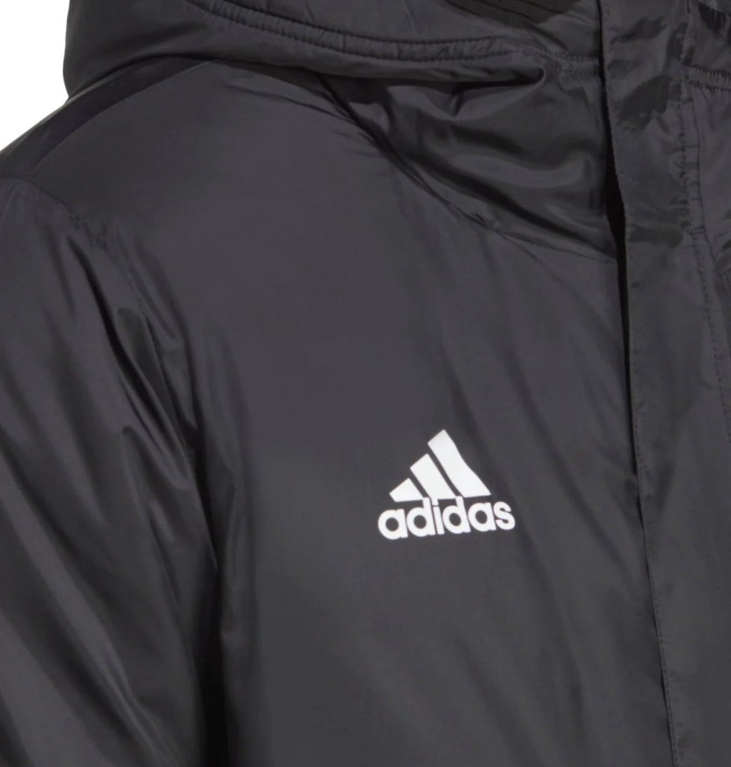 Adidas Giaccone Uomo Nero con Cappuccio e Tasche con Zip