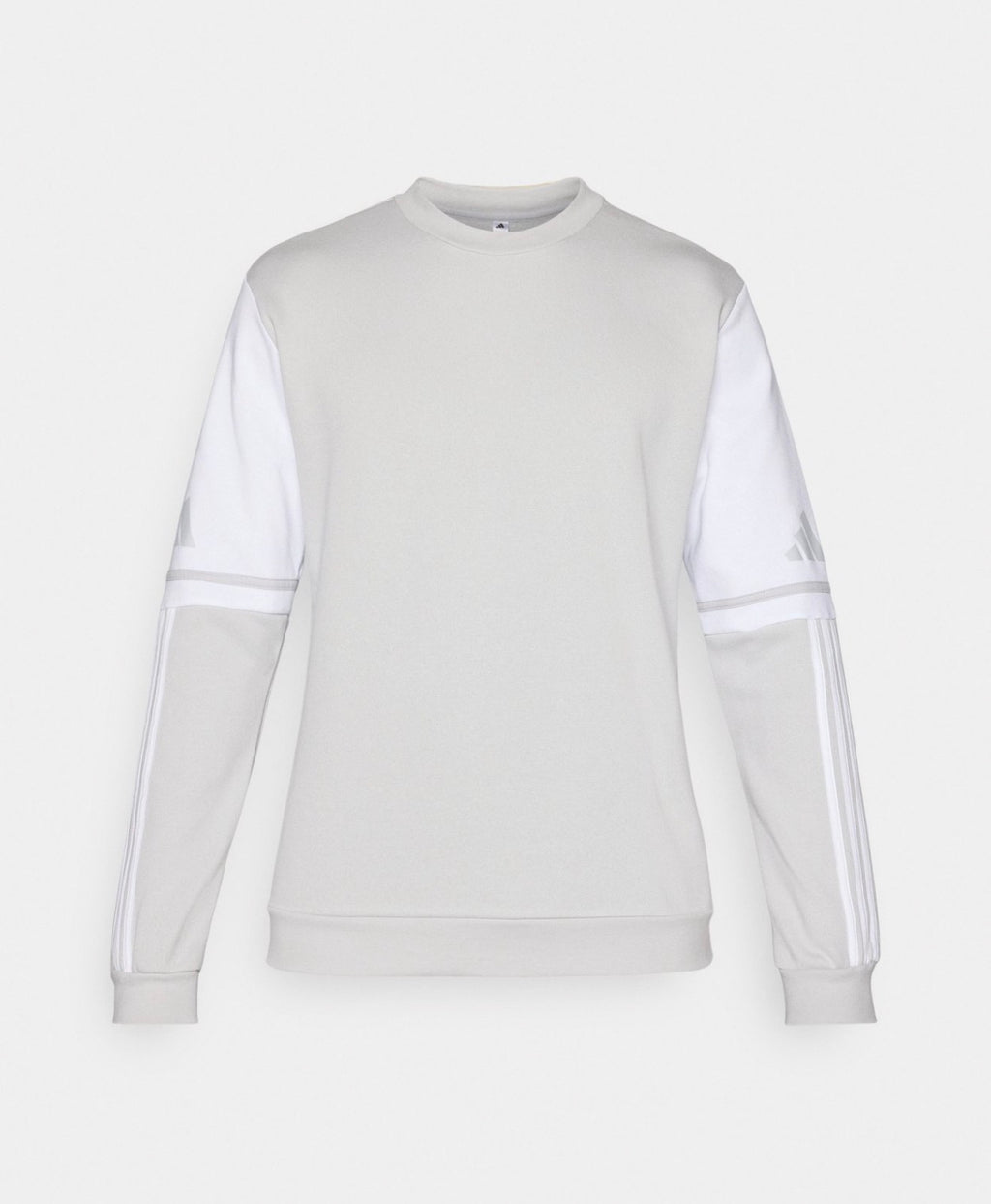 Adidas Felpa Uomo Girocollo Grigio Chiaro e Bianca con 3 Strisce