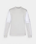 Adidas Felpa Uomo Girocollo Grigio Chiaro e Bianca con 3 Strisce
