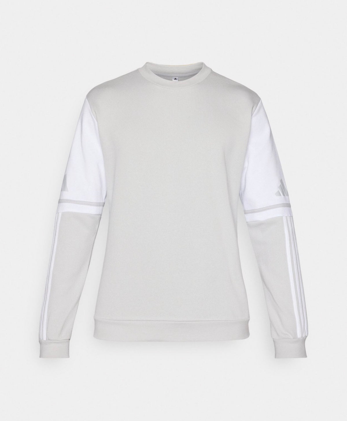 Adidas Felpa Uomo Girocollo Grigio Chiaro e Bianca con 3 Strisce