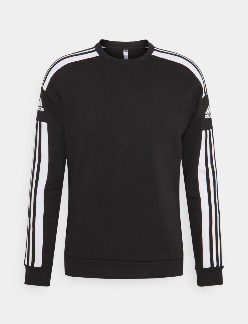 Adidas Felpa Uomo Nera Girocollo con 3 Strisce Bianche e Logo