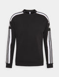 Adidas Felpa Uomo Nera Girocollo con 3 Strisce Bianche e Logo
