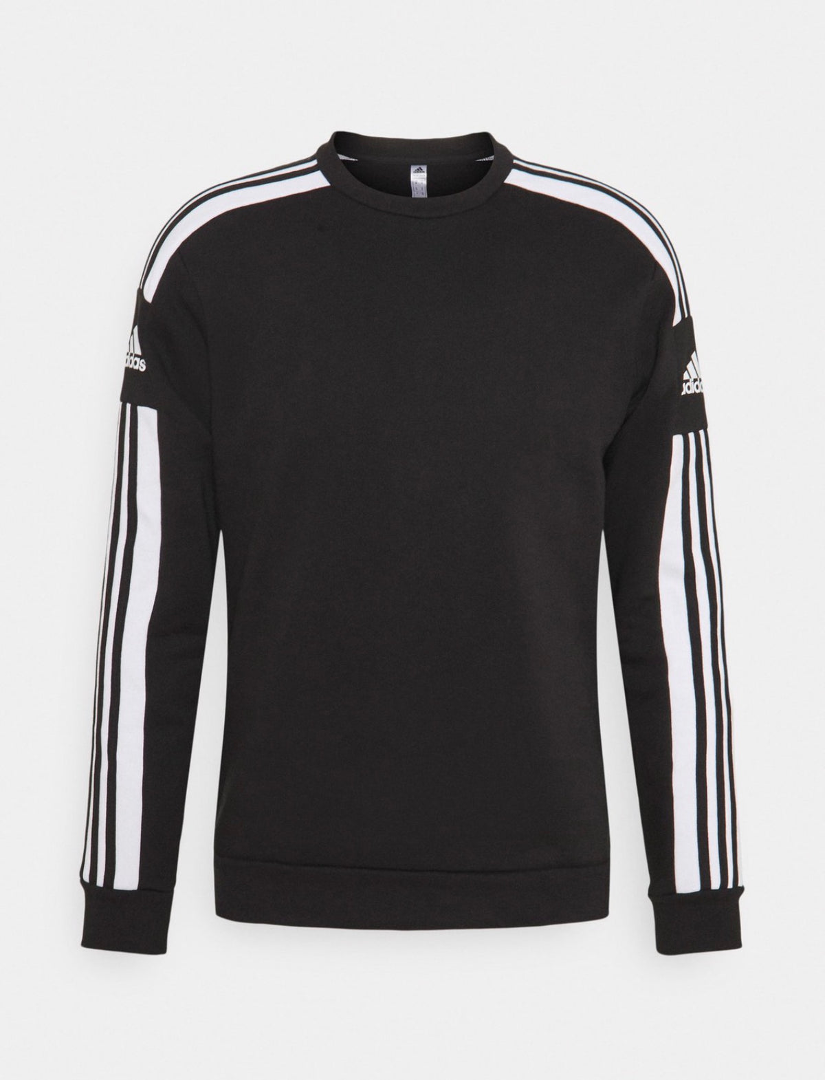Adidas Felpa Uomo Nera Girocollo con 3 Strisce Bianche e Logo