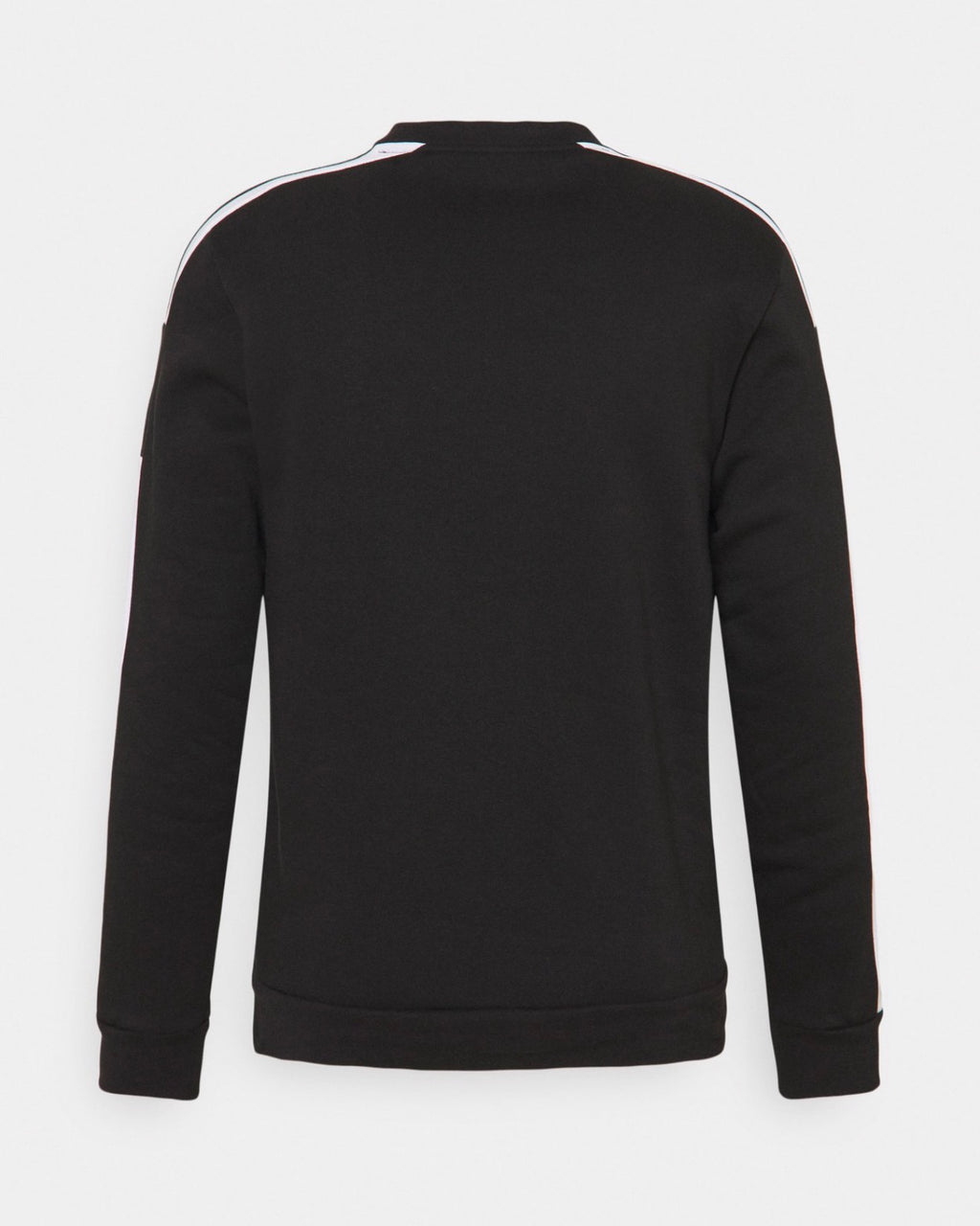Adidas Felpa Uomo Nera Girocollo con 3 Strisce Bianche e Logo
