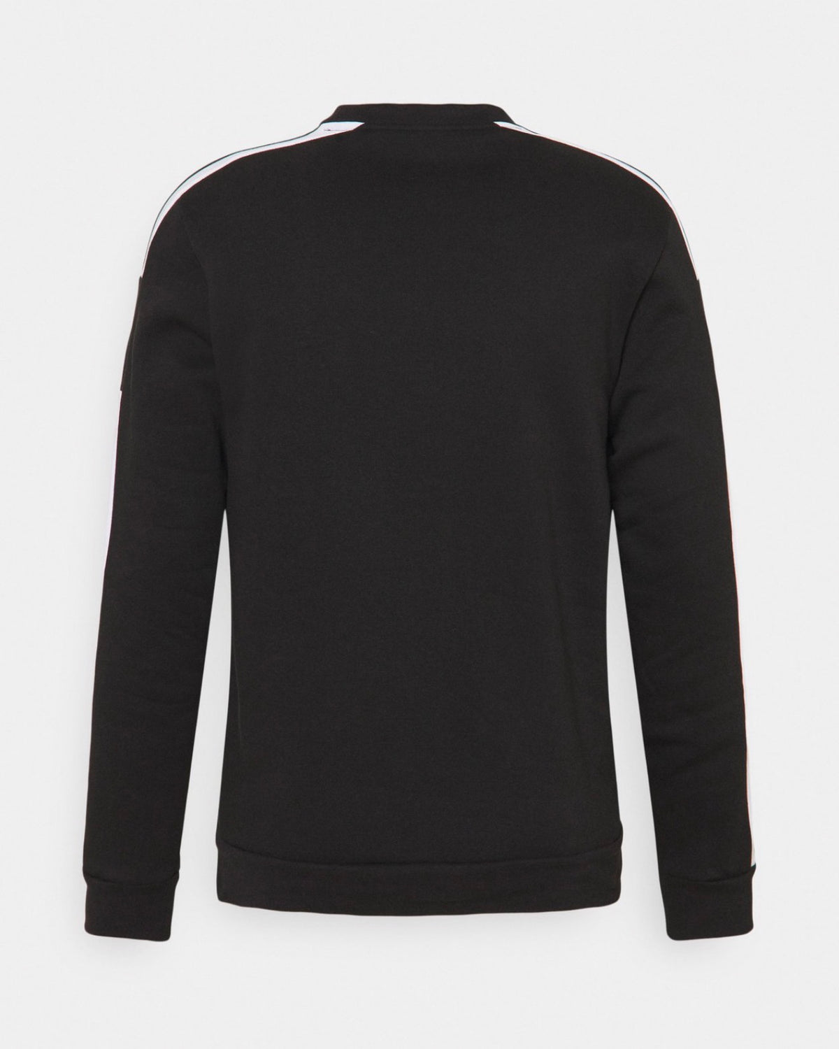 Adidas Felpa Uomo Nera Girocollo con 3 Strisce Bianche e Logo