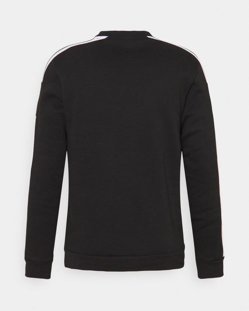 Adidas Felpa Uomo Nera Girocollo con 3 Strisce Bianche e Logo