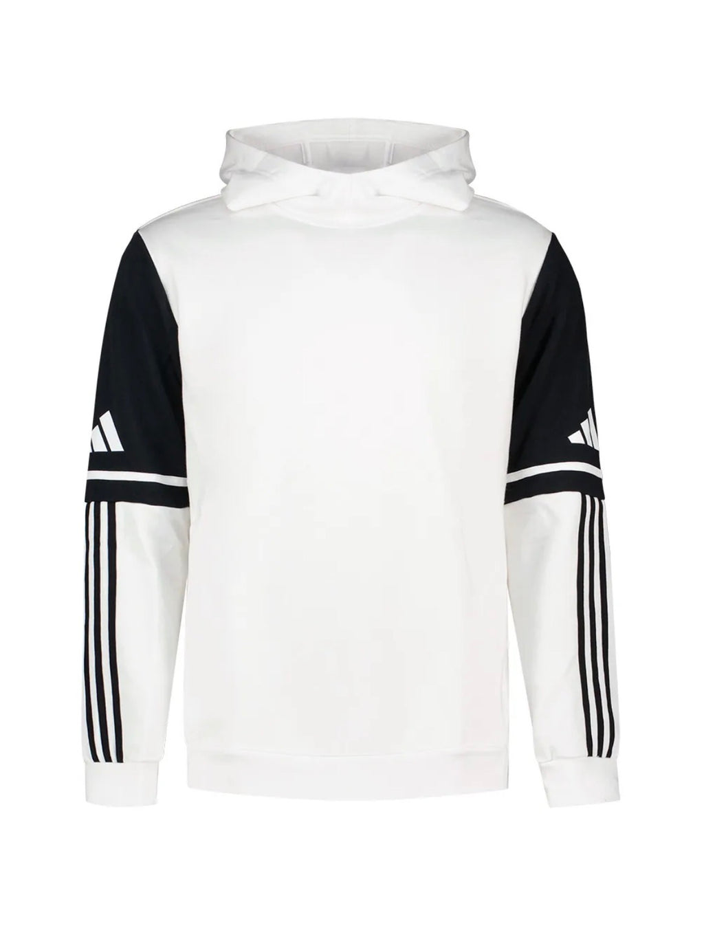 Adidas Felpa Uomo con Cappuccio Bianca e Nera con 3 Strisce