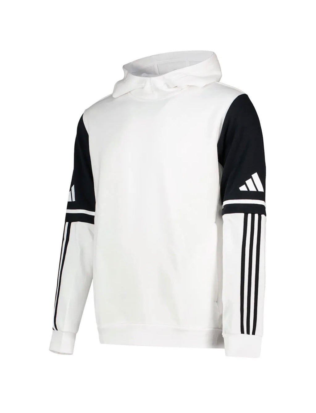 Adidas Felpa Uomo con Cappuccio Bianca e Nera con 3 Strisce