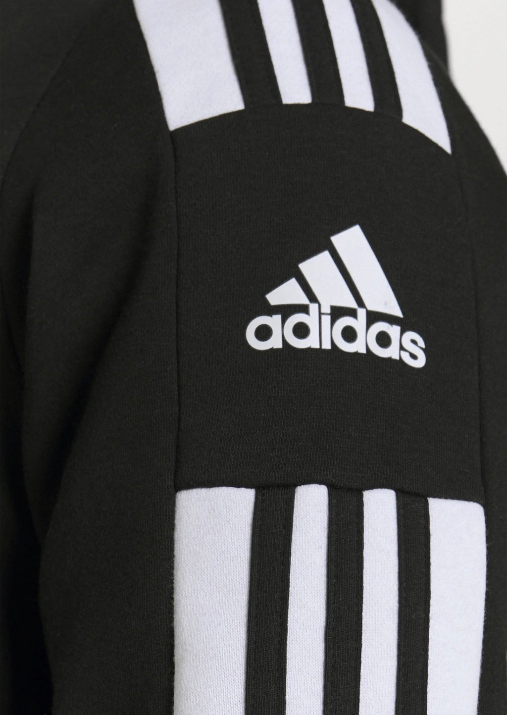 Adidas Felpa Uomo con Cappuccio Nera 3 Strisce Bianche