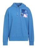 Armani Exchange Felpa Uomo con Cappuccio Blu e Stampa Grafica A|X