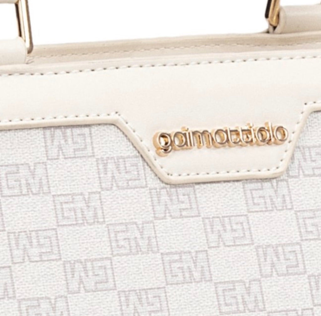 Gai Mattiolo Borsa Donna a Mano Crema con Monogram e Tracolla