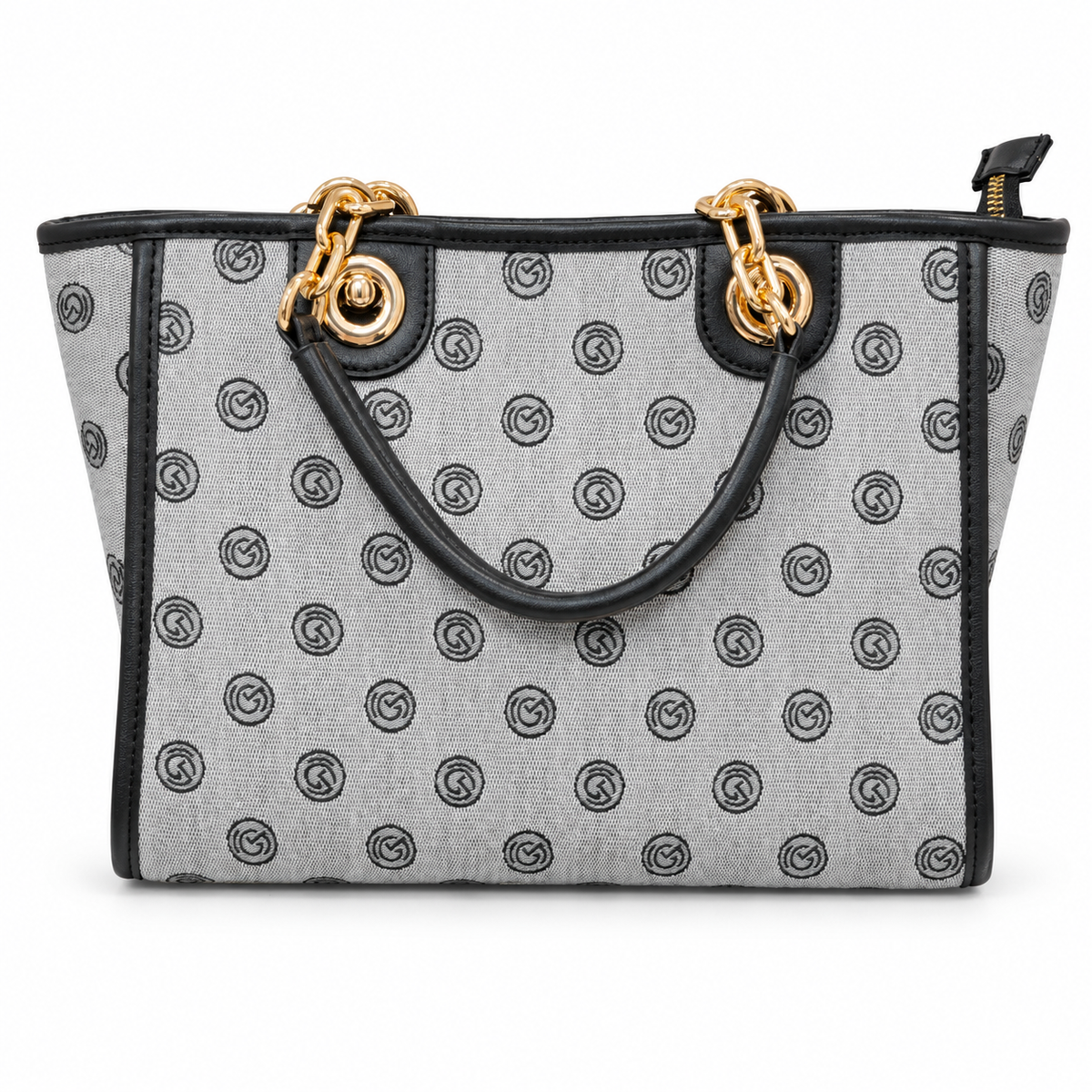 Borsa Gai Mattiolo Donna Grigia con Monogramma e Dettagli Dorati
