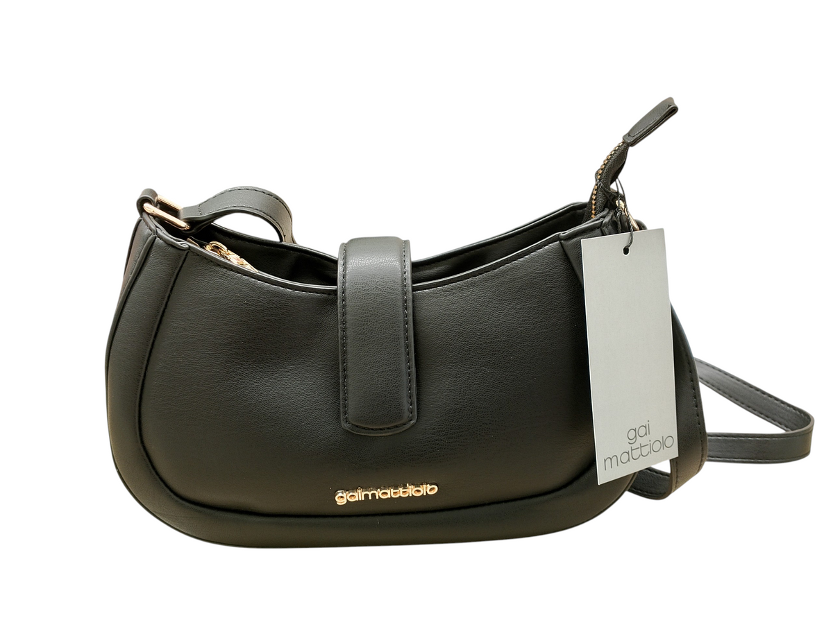 Borsa Gai Mattiolo MJ2417.208 nera a tracolla in ecopelle
