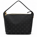 Borsa Gai Mattiolo MJ3105 nera a spalla con monogramma e dettagli dorati