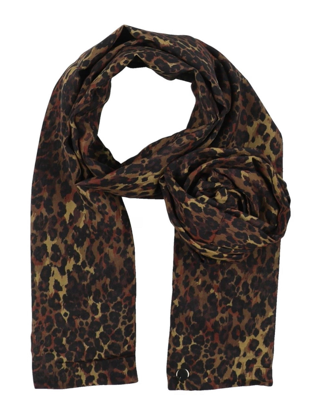 Sciarpa donna Liu Jo animalier Natural Wild Skin con spilla a fiore coordinata