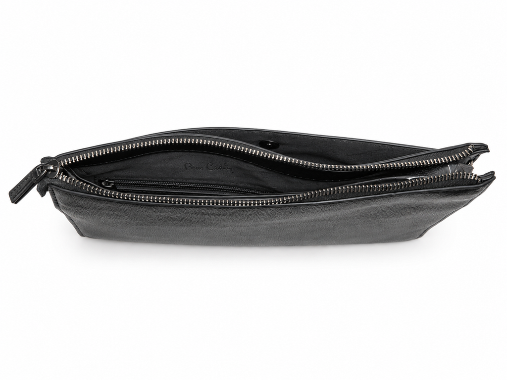 Pierre Cardin pochette uomo nera WX39 13, interno aperto