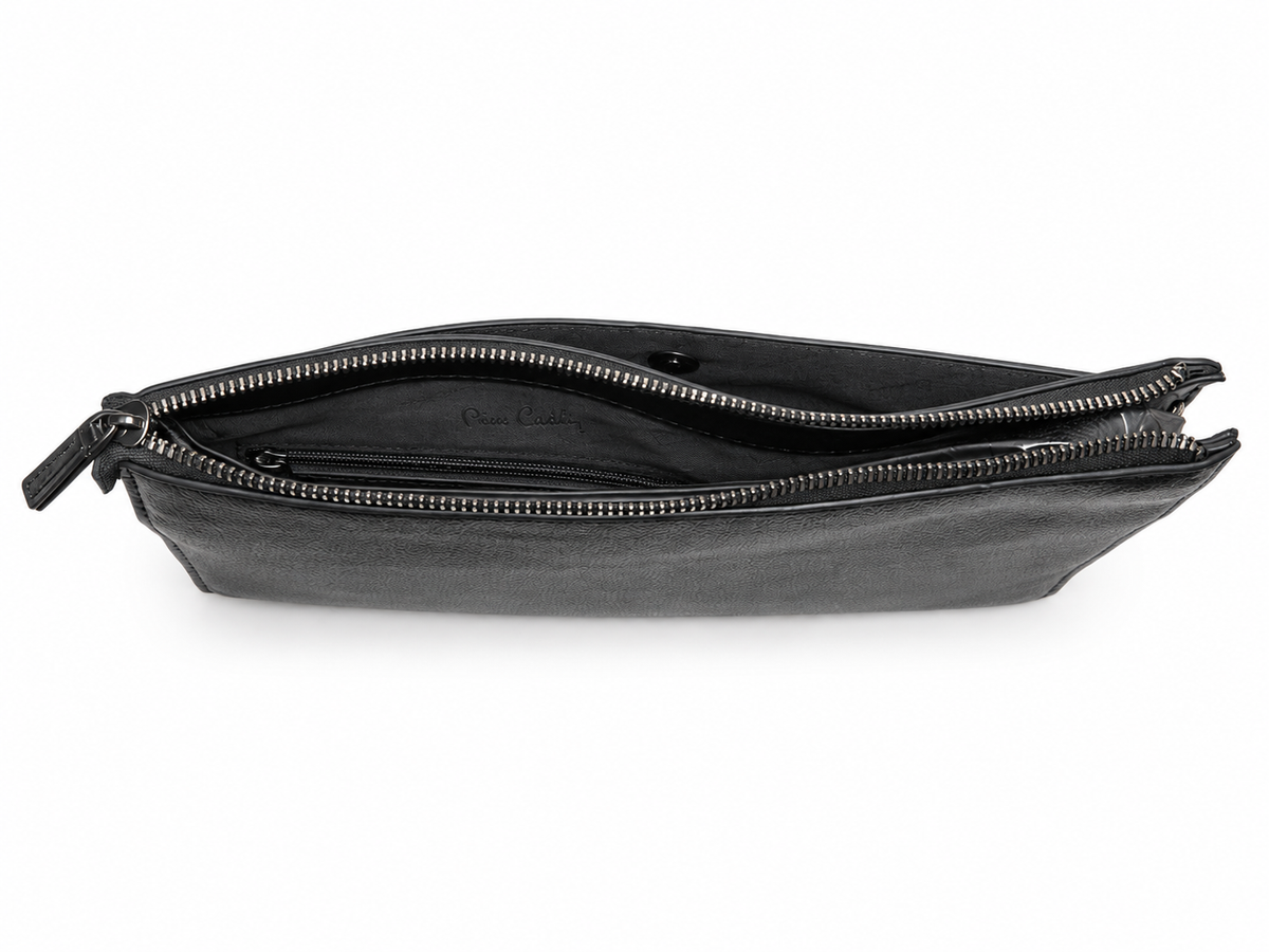 Pierre Cardin pochette uomo nera WX39 13, interno aperto