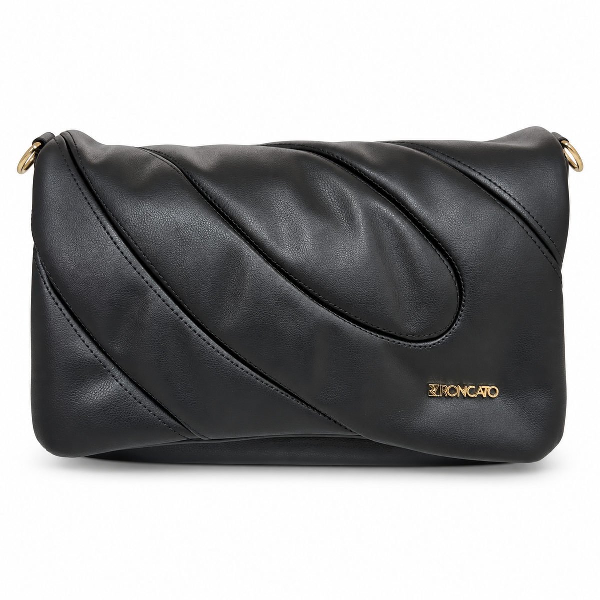 Borsa Roncato grande R5317.637 nera in ecopelle su sfondo bianco