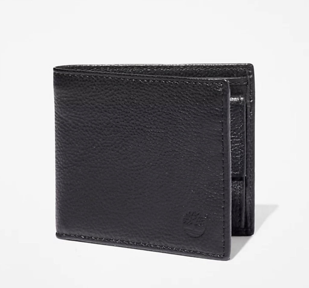 Portafoglio uomo Timberland nero in pelle, vista esterna
