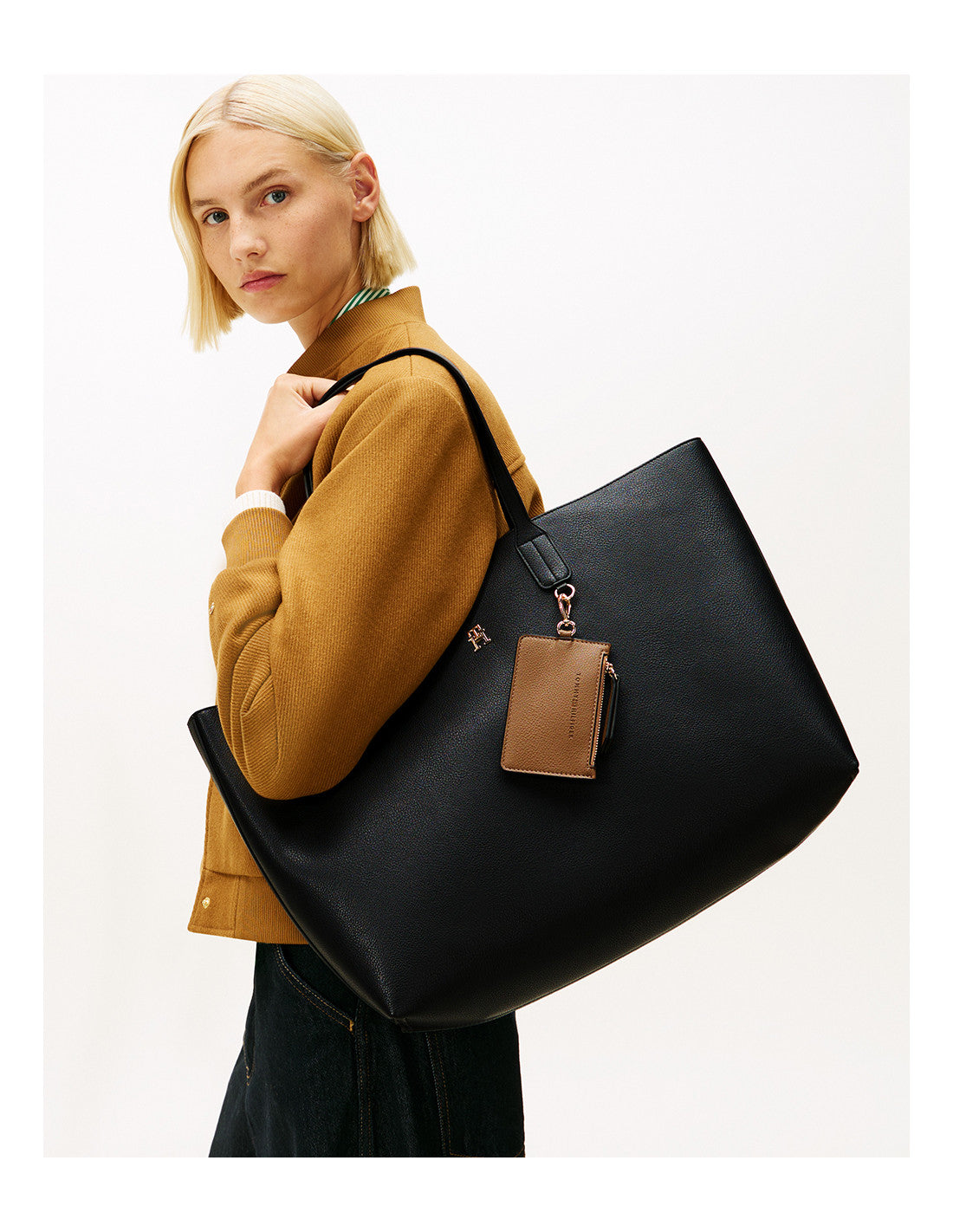 Tommy Hilfiger TH Icon Tote – Borsa Shopper Donna Nera con Pochette